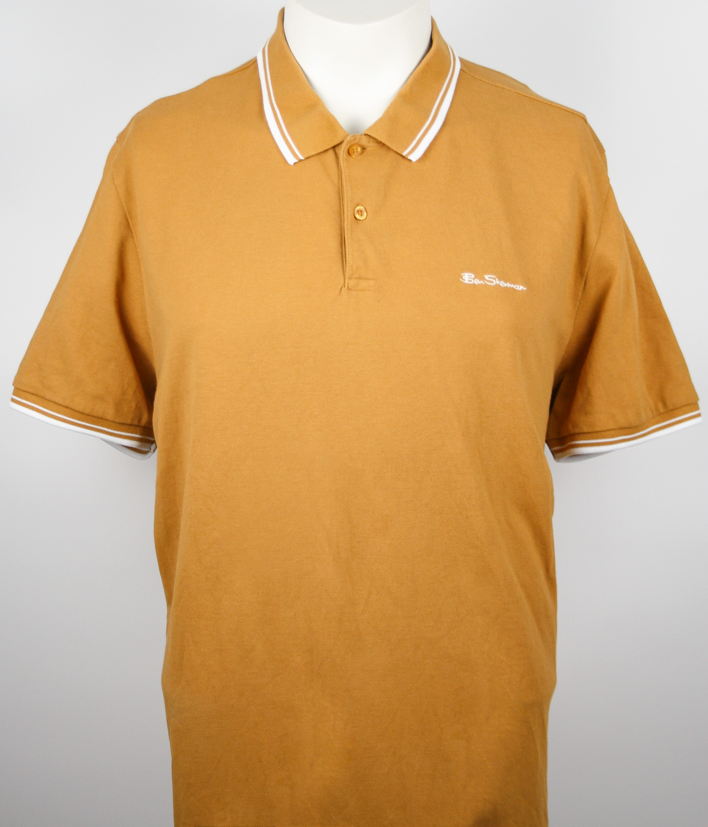 Ben Sherman *Since 1963* Polo Gold/White Twin Tipped Größe XXL